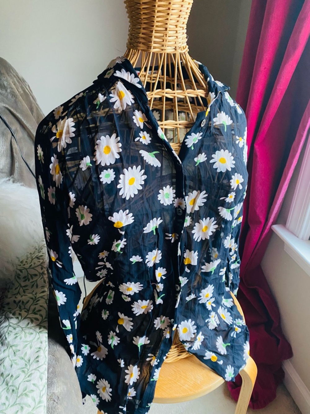 YSL Rive Gauche Vintage Daisy Blouse